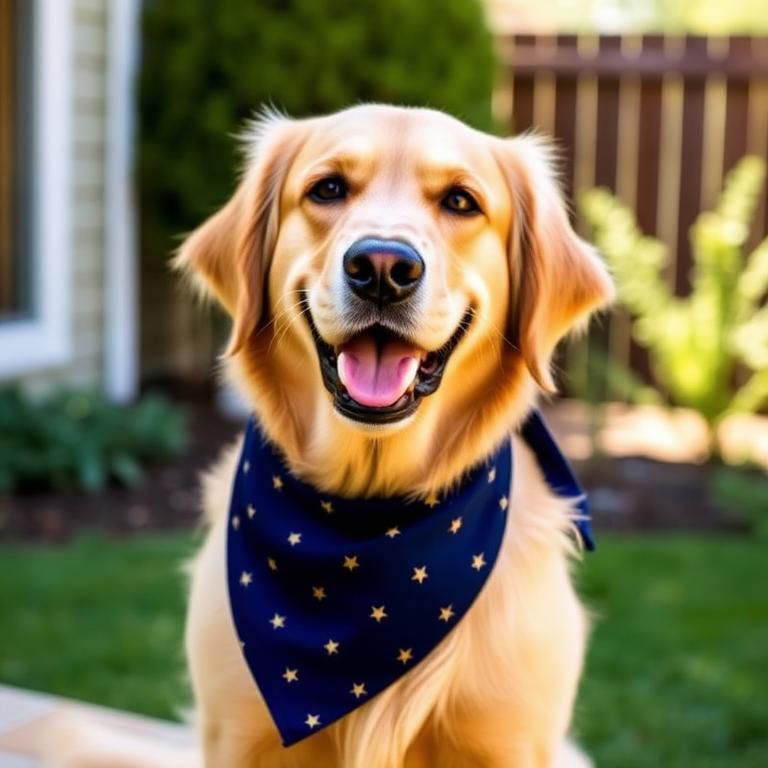 Biscuit wearing a Northstar bandana
