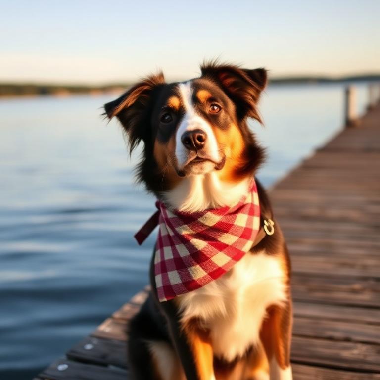 Juniper wearing a Northstar bandana